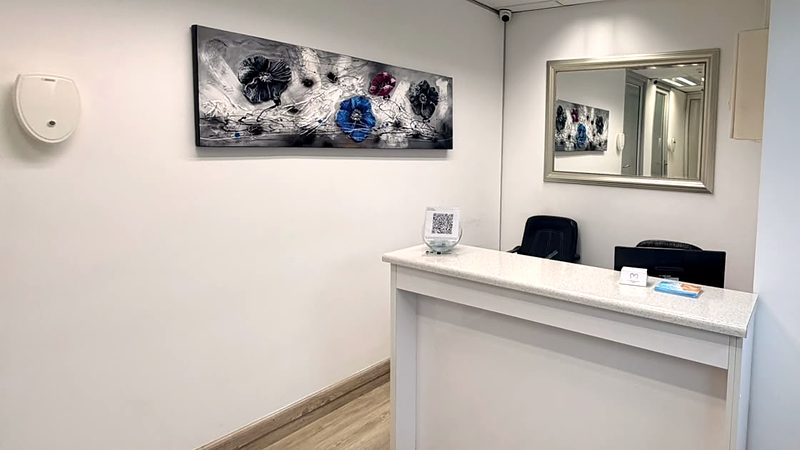 The practice reception desk